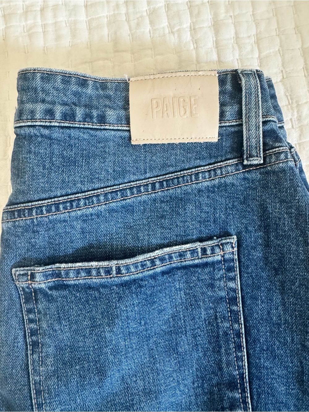 PAIGE Straight-Leg Dark Blue Denim Jeans - Picture 5 of 5